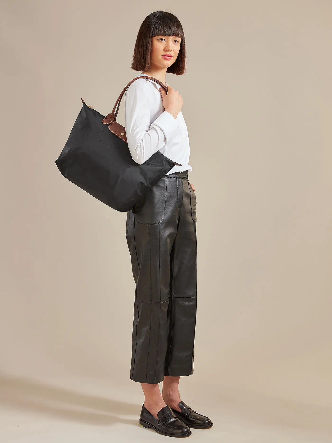LONGCHAMP | Le Pliage Original Shopper Large, Chamois | schwarz